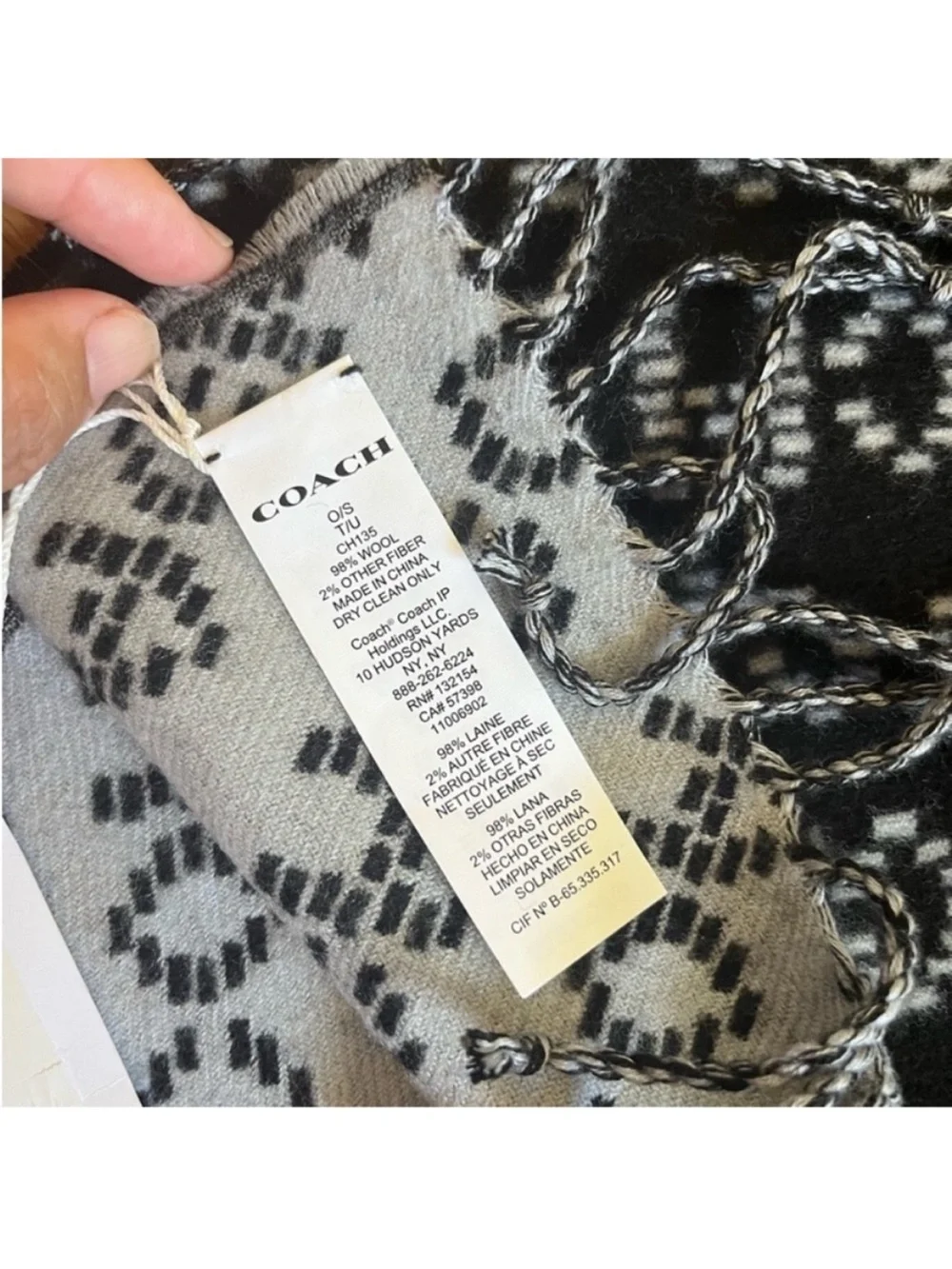COACH SIGNATURE WOOL SCARF #CH135